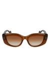 Lanvin Daisy Chunky Rectangle Sunglasses In Caramel