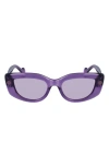Lanvin Daisy 50mm Rectangle Sunglasses In Purple