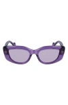 Lanvin Daisy 50mm Rectangle Sunglasses In Lilac
