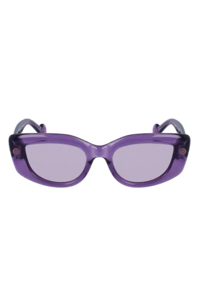 Lanvin Daisy 50mm Rectangle Sunglasses In Purple