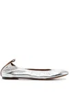 Lanvin Women's Metallic Leather Ballerina Shoes In Argento