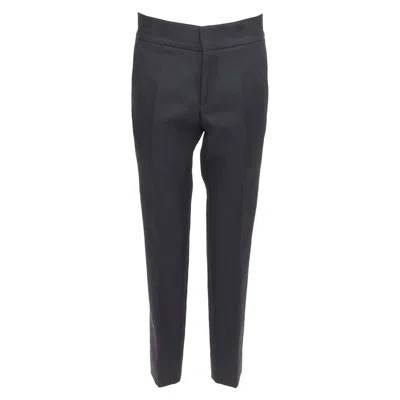 Pre-owned Lanvin Dark Grey Cotton Blend Concealed Fly Tapered Trousers Fr44 Xs In Gray
