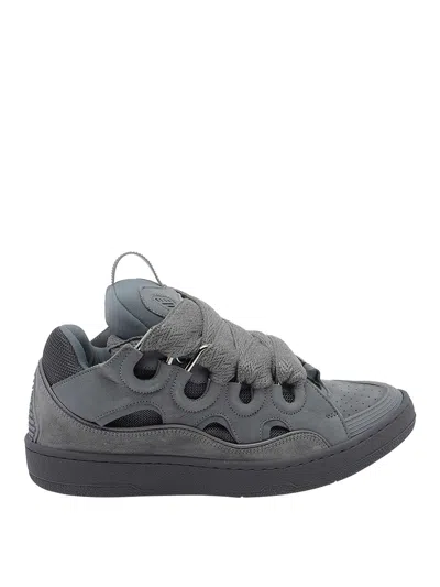 Lanvin Dark Grey Curb Trainers In Grey