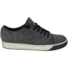 LANVIN DBB1 FELT LOW-TOP SNEAKERS IN GREY WOOL
