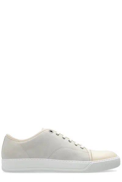Lanvin Dbb1 Leather And Suede Sneakers For Male In Light Grey