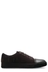Lanvin Mens Dbb1 Contrast-sole Suede And Leather Low-top Trainers Grey/da In Brown