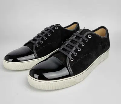 Pre-owned Lanvin Dbb1 Leather And Suede Black Sneakers Fw24