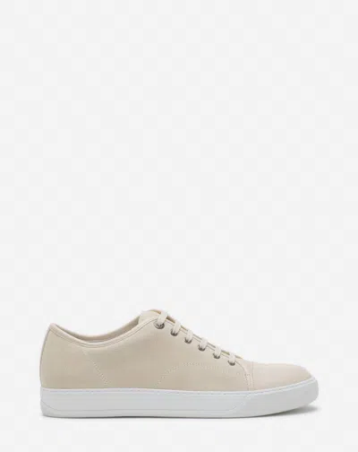Lanvin Dbb1 Leather And Suede Sneakers For Men In Vanille