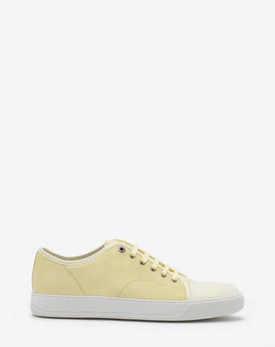 Lanvin Dbb1 Leather And Suede Sneakers For Men In Yellow/white