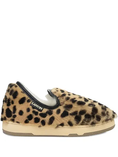 Lanvin Dbb1 Leopard-print Slip-on Sneakers In Animal Print