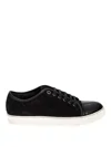 Lanvin Dbb1 Suede Sneakers In Negro