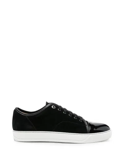 LANVIN DBB1 PATENT-TOE SUEDE SNEAKERS
