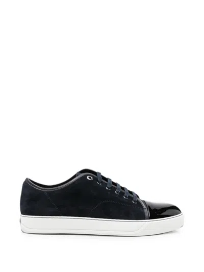 Lanvin Dbb1 Suede And Patent Leather Sneakers In Black