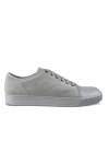 Lanvin Mens Grey Dbb1 Contrast-sole Suede And Leather Low-top Trainers