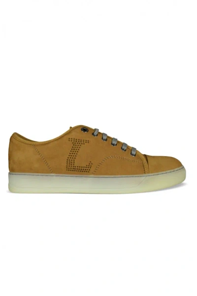 Lanvin Dbb1 Perforated Suede Sneakers In Animal Print