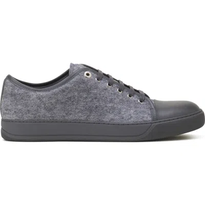 Lanvin Dbb1 Sneakers In Felt And Nappa Leather In Multi
