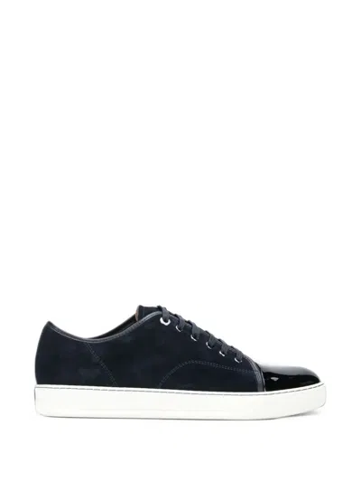 Lanvin Dbb1 Sneakers In Patent Leather And Suede In Blue