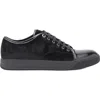 Lanvin Dbb1 Panelled Leather Low-top Sneakers In Black/black