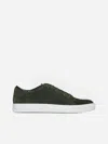 Lanvin Mens Dbb1 Contrast-sole Suede And Leather Low-top Trainers Dark G In Olive