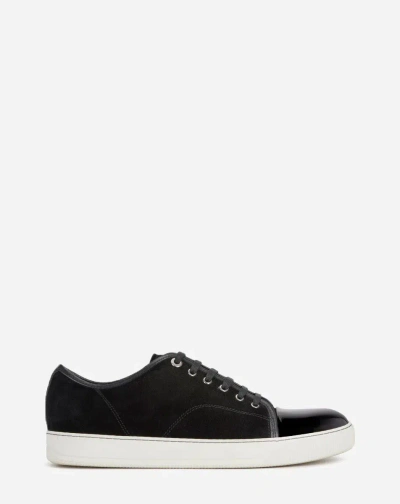 Lanvin Dbb1 Suede And Patent Leather Sneakers Pour Homme In Noir