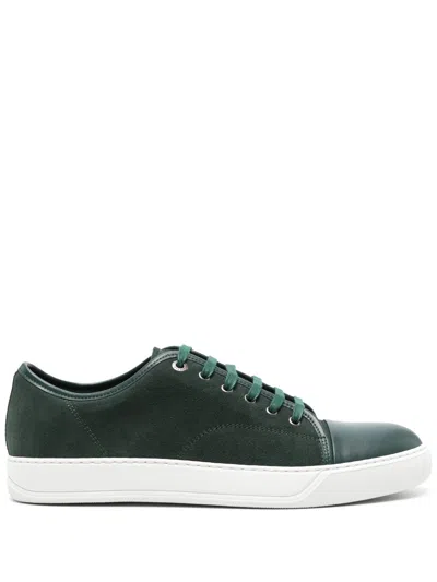 Lanvin Dbb1 Leather And Suede Sneakers In Blue