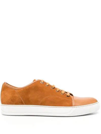 Lanvin Dbbi Low-top Suede Sneakers In Brown