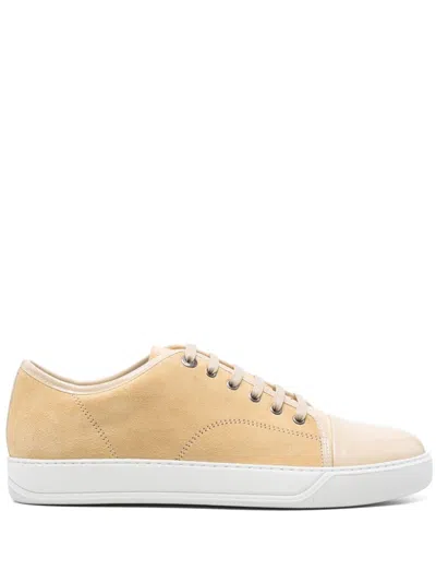 Lanvin Dbb1 Suede Sneakers In 091 Dark Beige 1