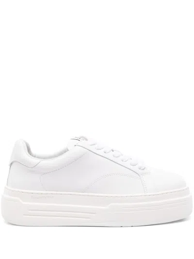 LANVIN DDB0 LEATHER FLATFORM SNEAKERS