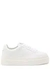 Lanvin Ddb0 Leather Flatform Sneakers In White