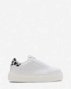 Lanvin Ddb0 Leather Platform Sneakers In White/black