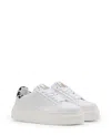 Lanvin Ddb0 Leather Platform Sneakers For Women In White/black