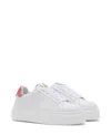 Lanvin Ddb0 Leather Platform Sneakers For Women In White/pink