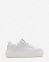 Lanvin Ddb0 Leather Flatform Sneakers In White/white