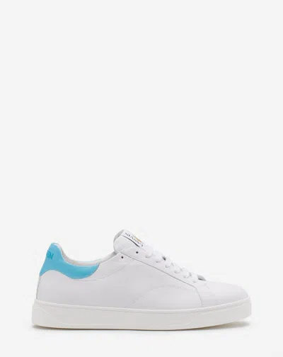Lanvin Ddb0 Leather Trainers In White/blue