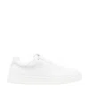 Lanvin Leather Low Top Sneakers With Contrasting Heel Counter In White