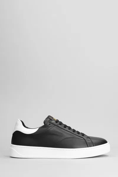 Lanvin Ddb0 Leather Sneakers For Men In Black/white