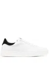 Lanvin Low-top Sneaker In Smooth Calf Leather In White Black