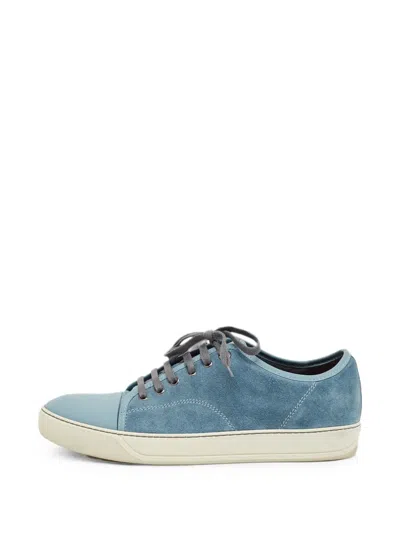 Pre-owned Lanvin Ddb1 Lace-up Suede Sneakers In Blue