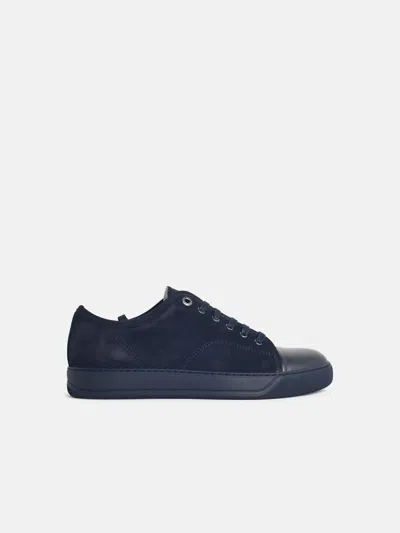 Lanvin 'ddb1' Navy Black Leather Sneakers In Blue