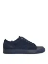 Lanvin Ddb1 Navy Black Leather Sneakers In Blue
