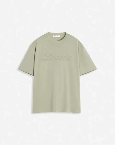 Lanvin Green Debossed '' T-shirt In Lin