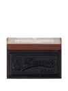 Lanvin Tricolor Leather Card Holder In Multi