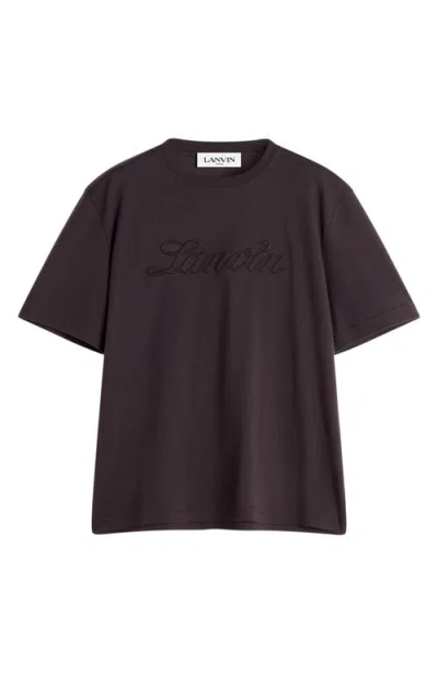 Lanvin Debossed T-shirt In Brown