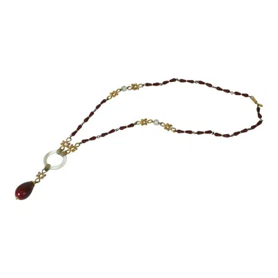 Pre-owned Lanvin Deco Style Pendant Necklace In Sand