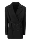 Lanvin Drawstring Waist Deconstructed Jacket In Black