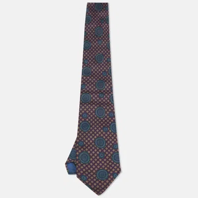 Lanvin Deep Purple Mandala Print Silk Tie