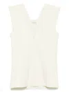 Lanvin Deep V-neck Top In Neutrals