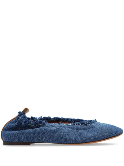 Lanvin La Ballerine En Denim Pour Femme In Denim Blue