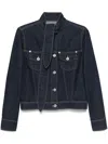 Lanvin Ascot Collar Denim Jacket In 蓝色