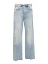 Lanvin 'faded Wash' Five-pocket Jeans With Belt Loops In Blue